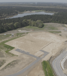 Drone photo of the site pre-construction